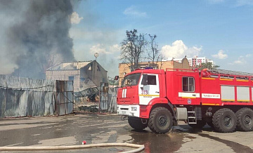 В Одинцово локализовали пожар на площадке с деревянными паллетами