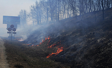 В Приморье пожарные тушат пал сухой травы на площади 21 гектар