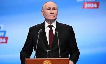 Путин набирает 87,33 процента голосов после обработки 99,52% протоколов