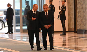 Путин и Мирзиеев приняли участие в церемонии начала возведения АЭС