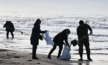 На пляжах в  Анапе собрали около десяти тонн нефтепродуктов
