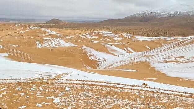 В пустыне Сахара в Алжире выпал снег