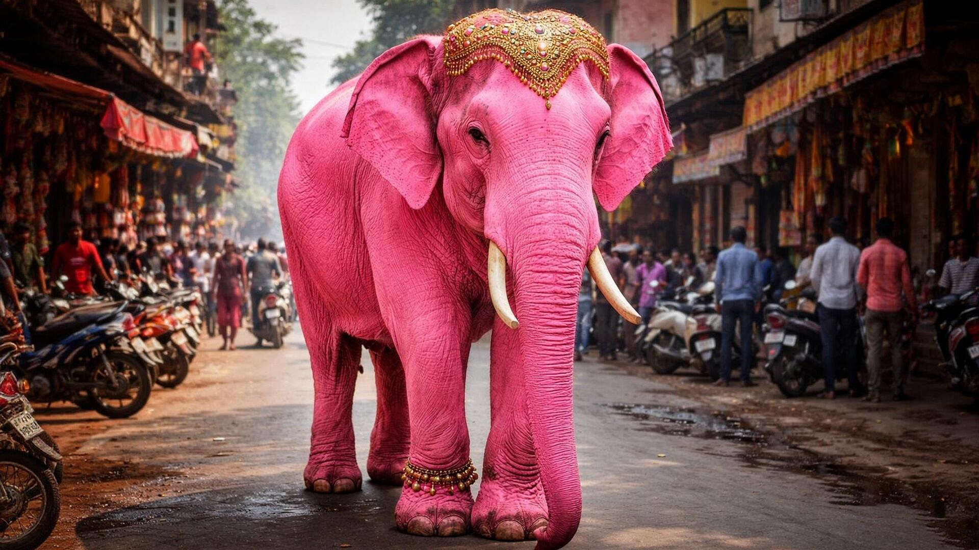 В Индии умер слон после участия в "розовой фотосессии" россиянки