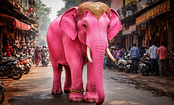 В Индии умер слон после участия в "розовой фотосессии" россиянки