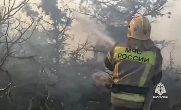 На тушение пожара на Кубани выдвинулась аэромобильная группировка МЧС