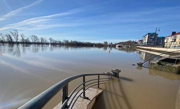 Уровень воды в реке у города Ишим достиг 1037 сантиметров