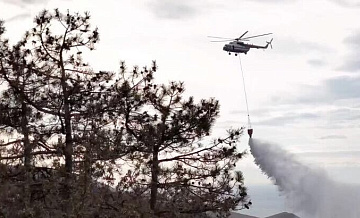 В Феодосии ликвидировали пожар на площади