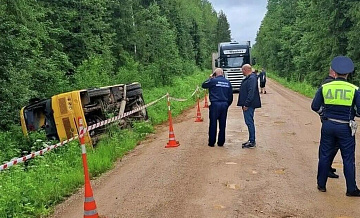 СК выяснит, почему автобус с детьми перевернулся в Новгородской области