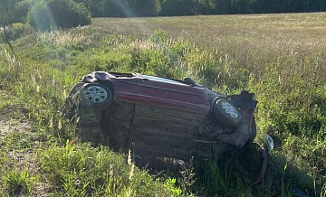 В Чехове перевернулась иномарка, пострадали дети 