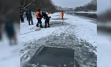 Снегопад усложняет поиск провалившихся под лед детей в Брянске