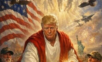 Трамп опубликовал картинку, на которой представил себя в образе целителя